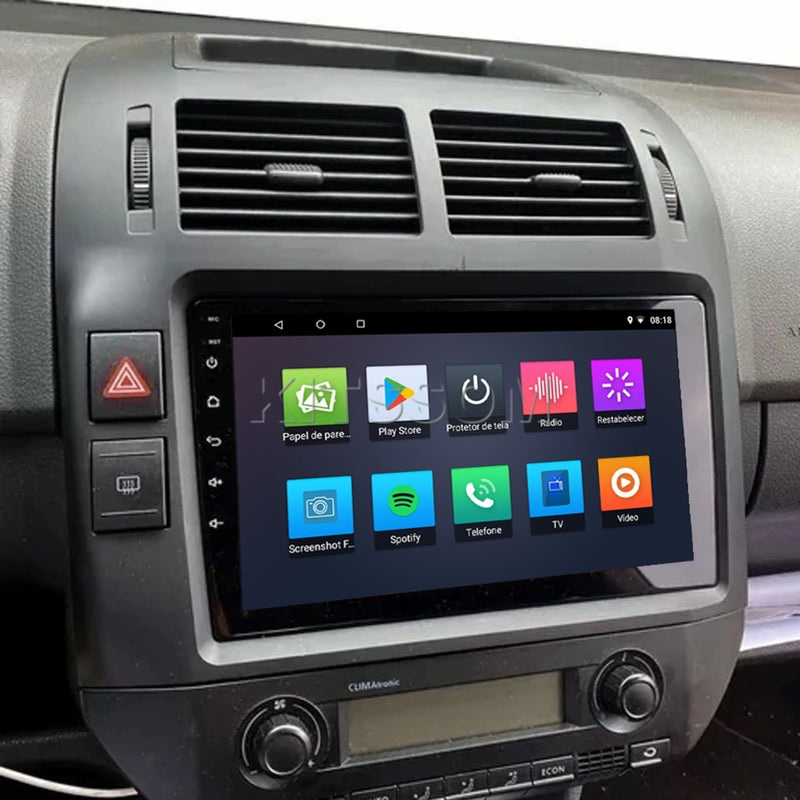 Multimidia Polo 2008 2009 2010 2011 2012 V2 Carplay 9" 2002 2003 2004 2005 2006 2007